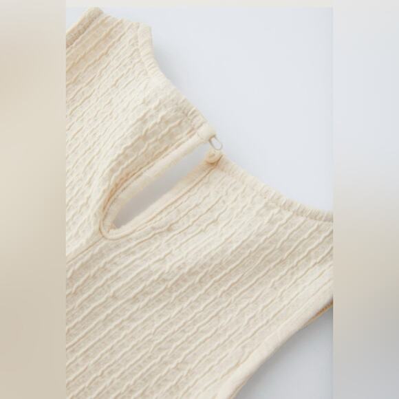 Zara Long Jumpsuit with Crocheted Pockets 6Y NWT - Picture 4 of 6